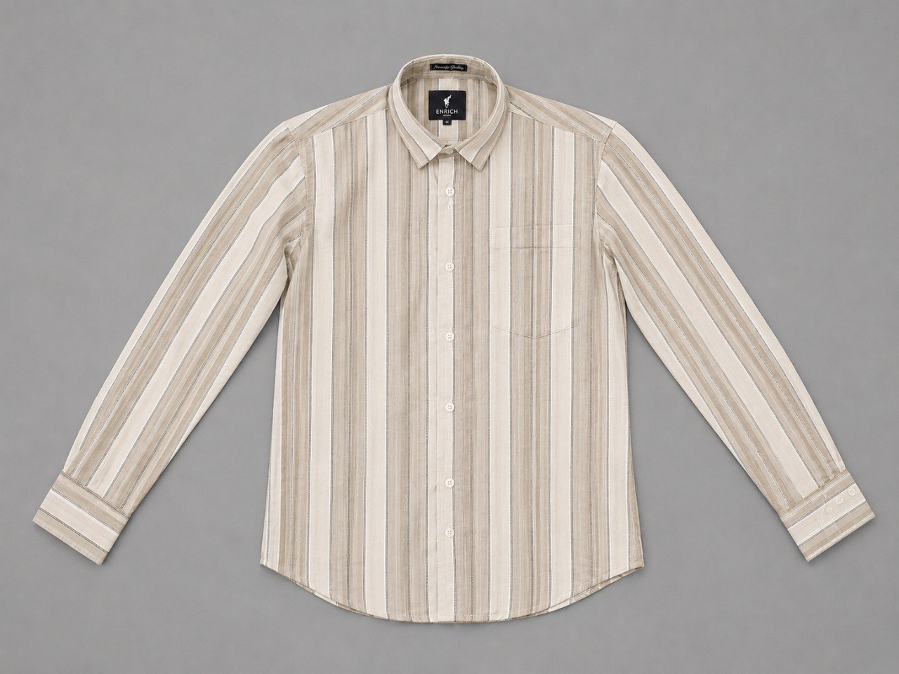 WhatsApp Image 2026-06-02 at 11.38.32 AM (2) Men's Beige Vertical Striped Formal Shirt - Image 5