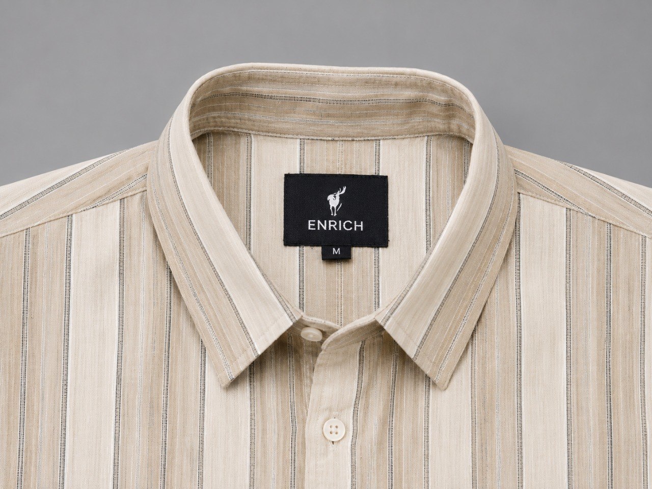 WhatsApp Image 2026-06-02 at 11.38.33 AM (2) Men's Beige Vertical Striped Formal Shirt